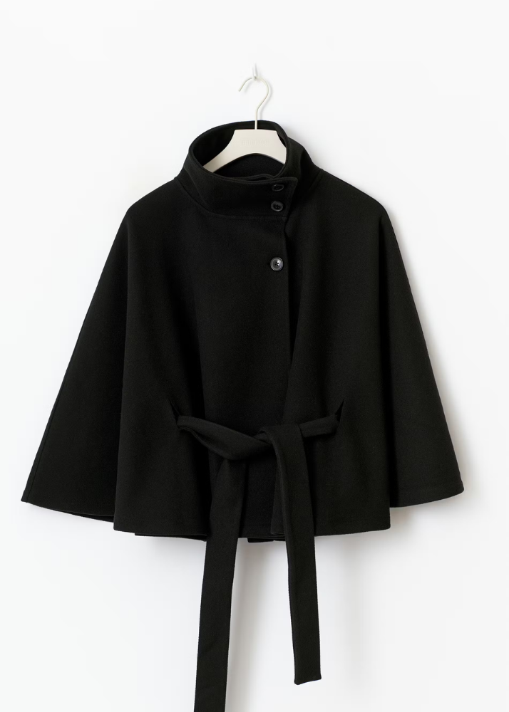 Veste Cape ceinturée