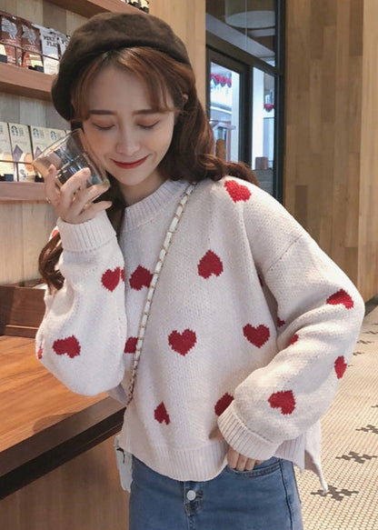 Pullover Contrast Knit Sweater