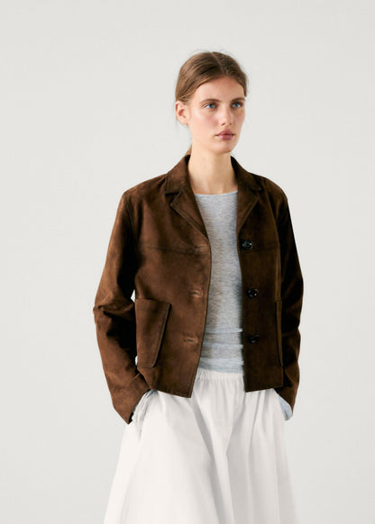 Veste Suédine Rétro Courte