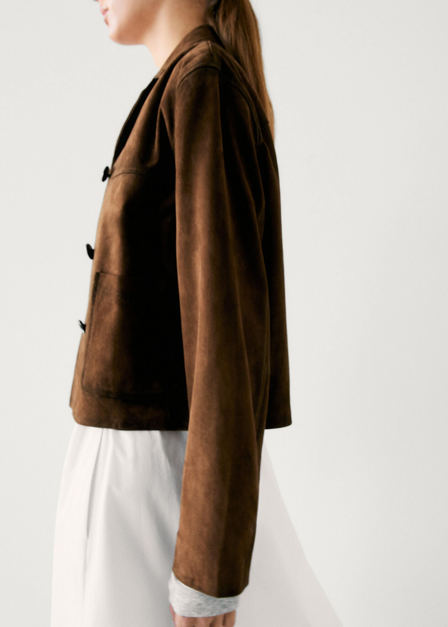 Veste Suédine Rétro Courte