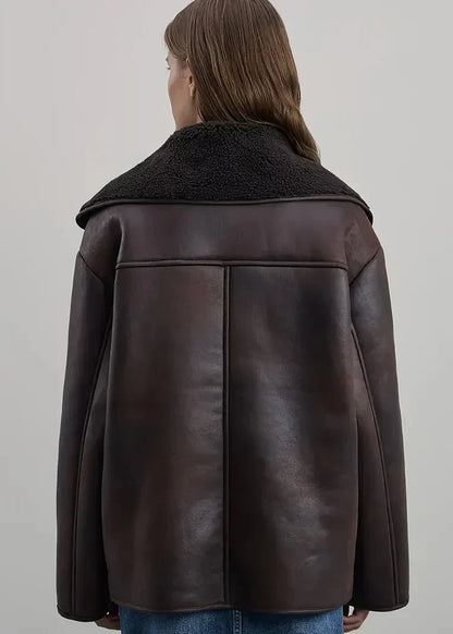 jacket Long Effet Cuir