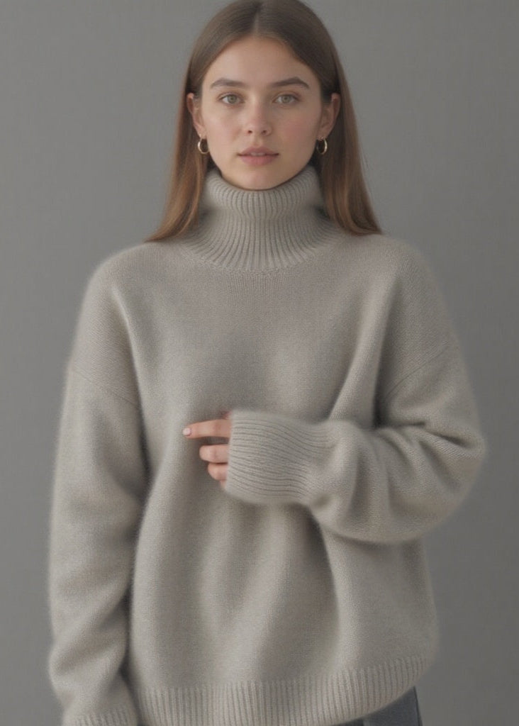 Pull Col Roulé Oversize en Cachemire